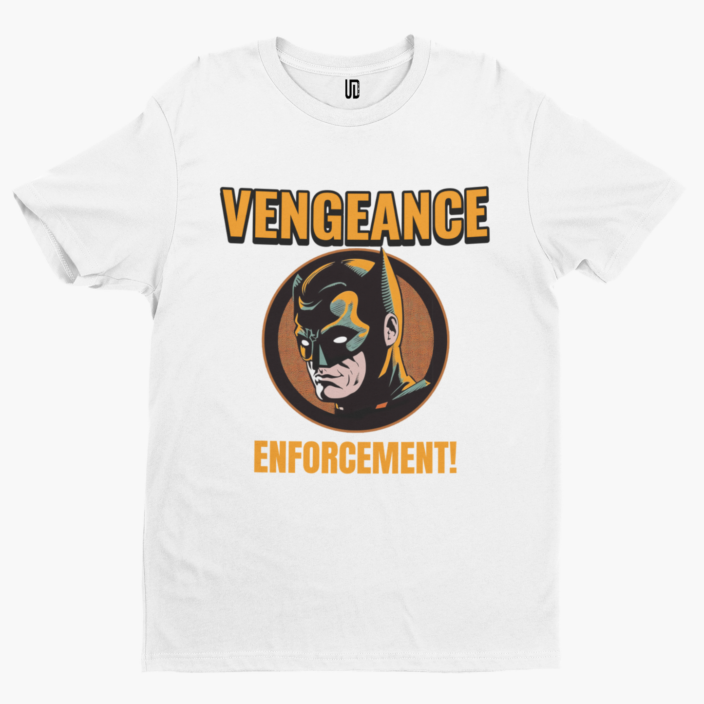 Vengeance Enforcement T-Shirt - Cool Funny Retro Movie Film TV Adult Super Hero