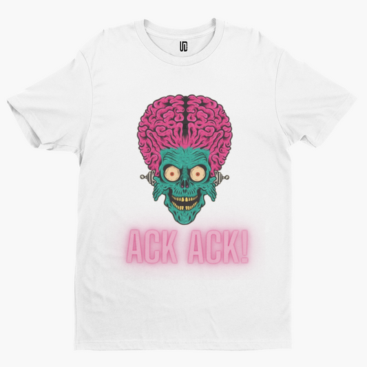 Mars Attacks Head T-Shirt - Halloween Horror Film TV Scary Retro Novelty Ack Ack