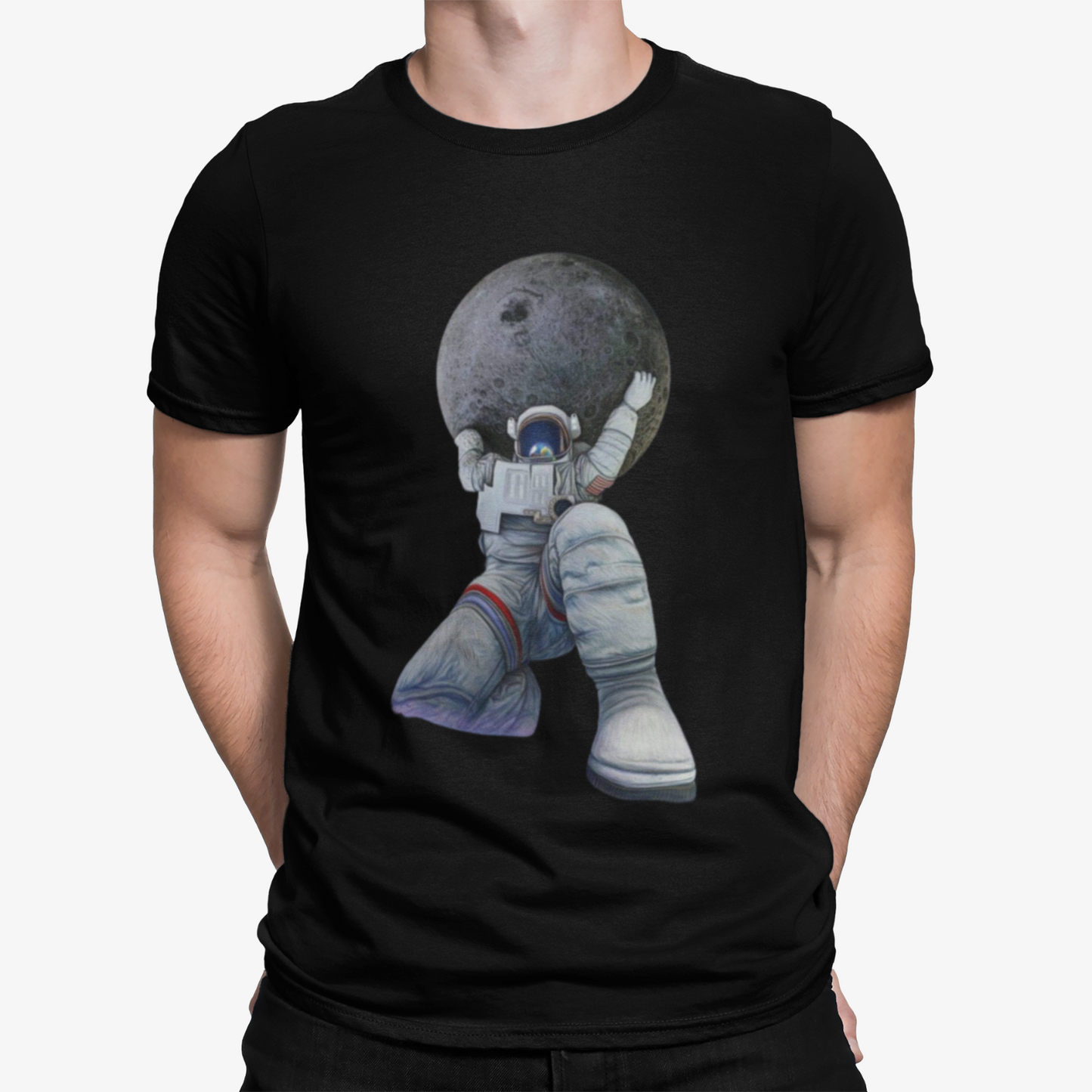 Spaceman Moon Lift T-Shirt - Space Cool Unique Spaceman Rocket Space X Funny