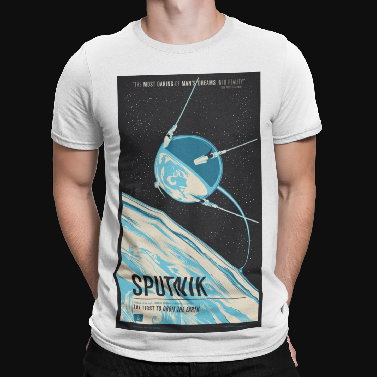 Sputnik T-Shirt - Retro - Space - Cool - Nerd - Geek - Nasa - Science - X - Musk