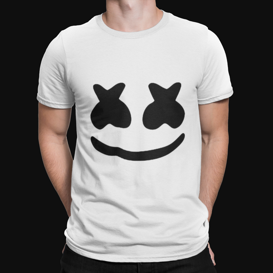 Marshmello Face T-Shirt - Music Cool Funny Retro Film TV Kids Marshmellow DJ