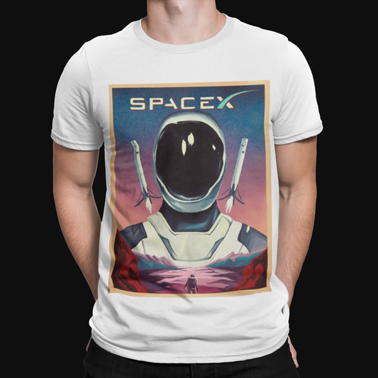 Space X Poster - T Shirt - Science - Retro - Tesla - Musk - Cool - NASA - Funny