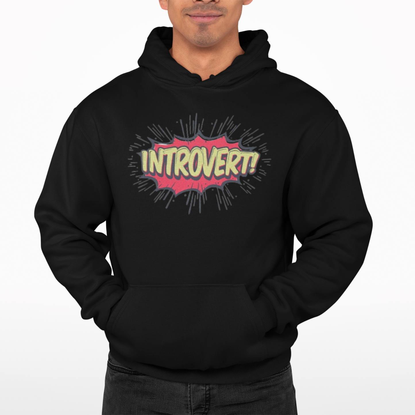 Introvert Hoodie - Comedy Funny Retro Cartoon Pop Art Unique