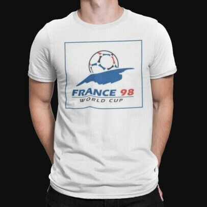 France '98 Classic Football T-Shirt - Soccer -World Cup - Retro - Sport