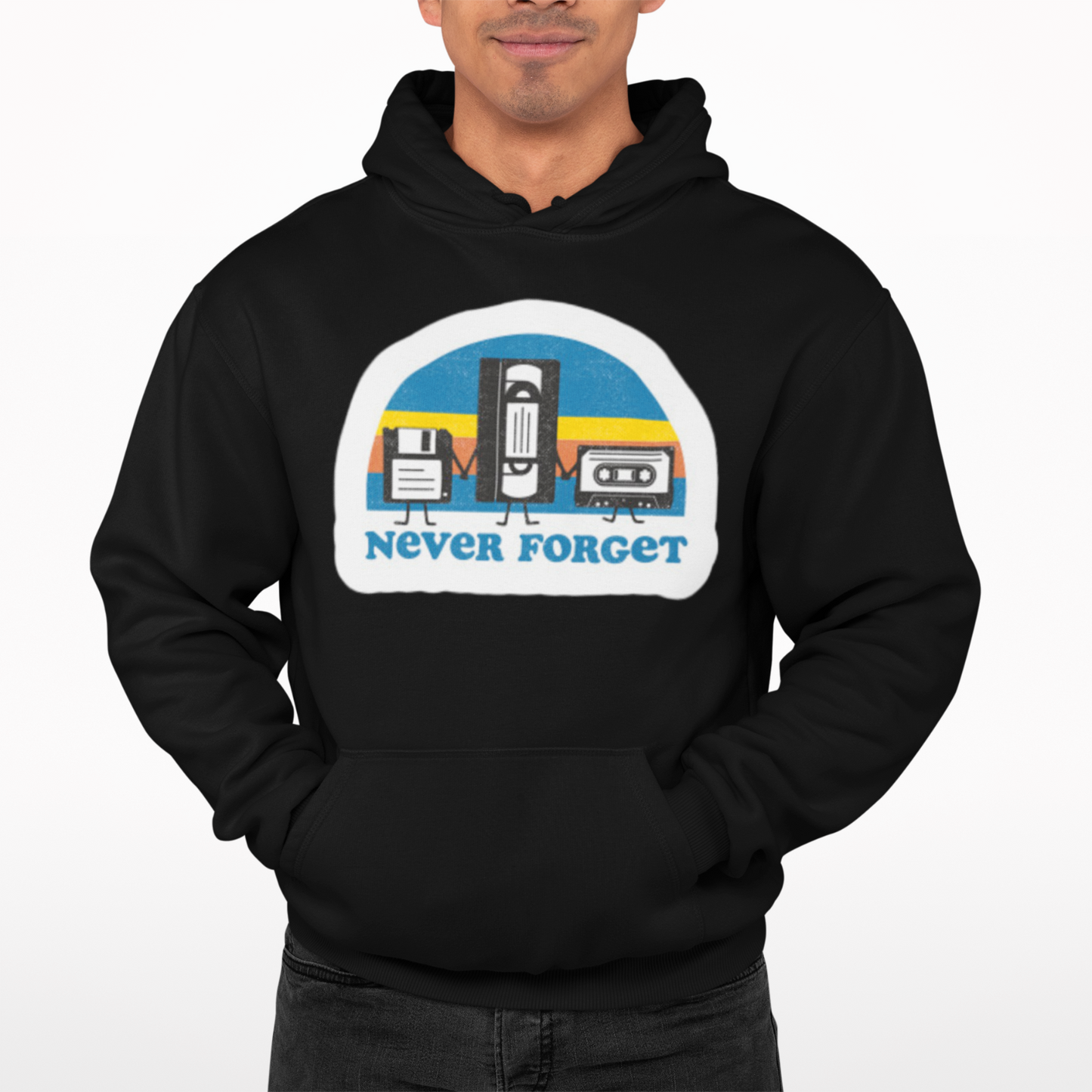 Never Forget Players Hoodie -Casette Comedy Funny Film Gift Film Movie TV Music