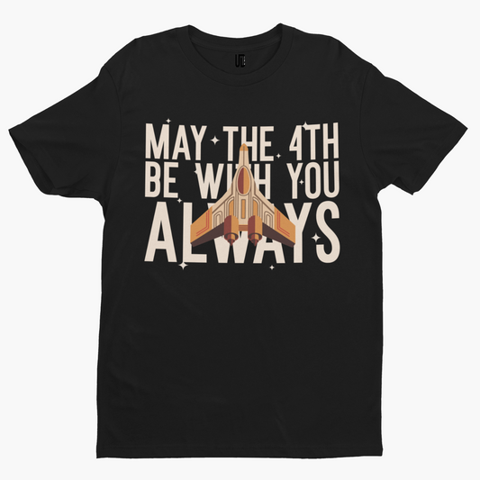 May The 4th T-Shirt - Retro Sci Fi Film TV Cool Star Space Movie Solo War