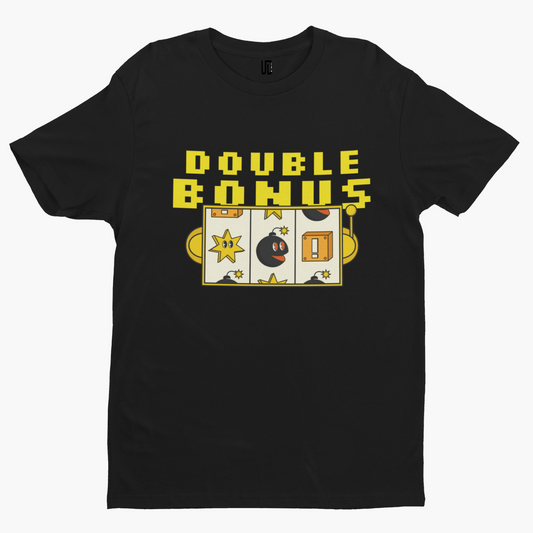 Double Bonus T-Shirt - Cool Gamer Funny Retro Game Comic Arcade Movie TV Nerd