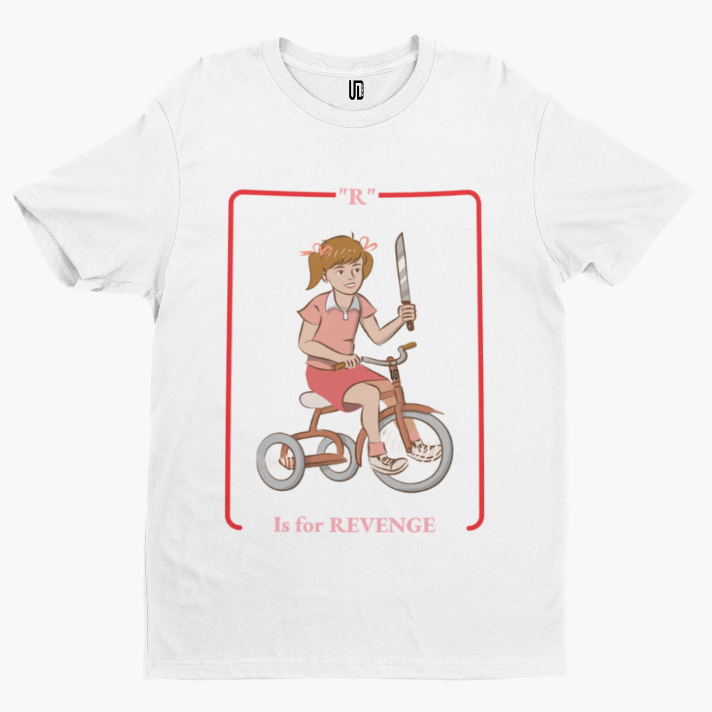 R Is For Revenge T-Shirt -  Adult Humour Playschool Cartoon Rhodes Parody