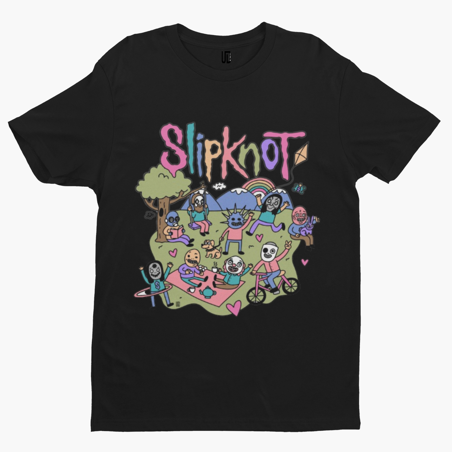 SlipKnot Cartoon T-Shirt -Comedy Funny Gift Film Movie TV Horror Punk Rock