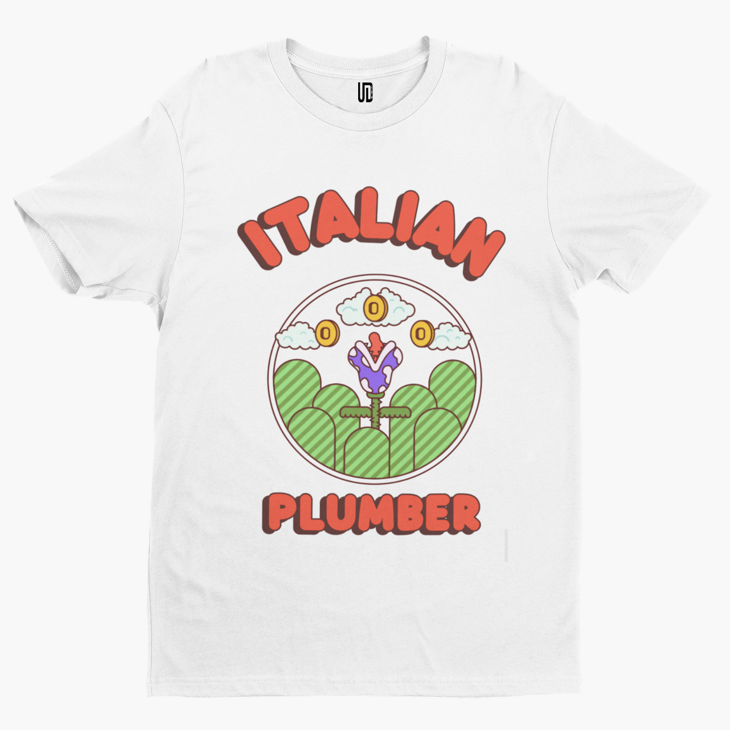 Italian Plumber T-Shirt - Cool Gamer Funny Retro Game Comic Arcade Movie TV Nerd