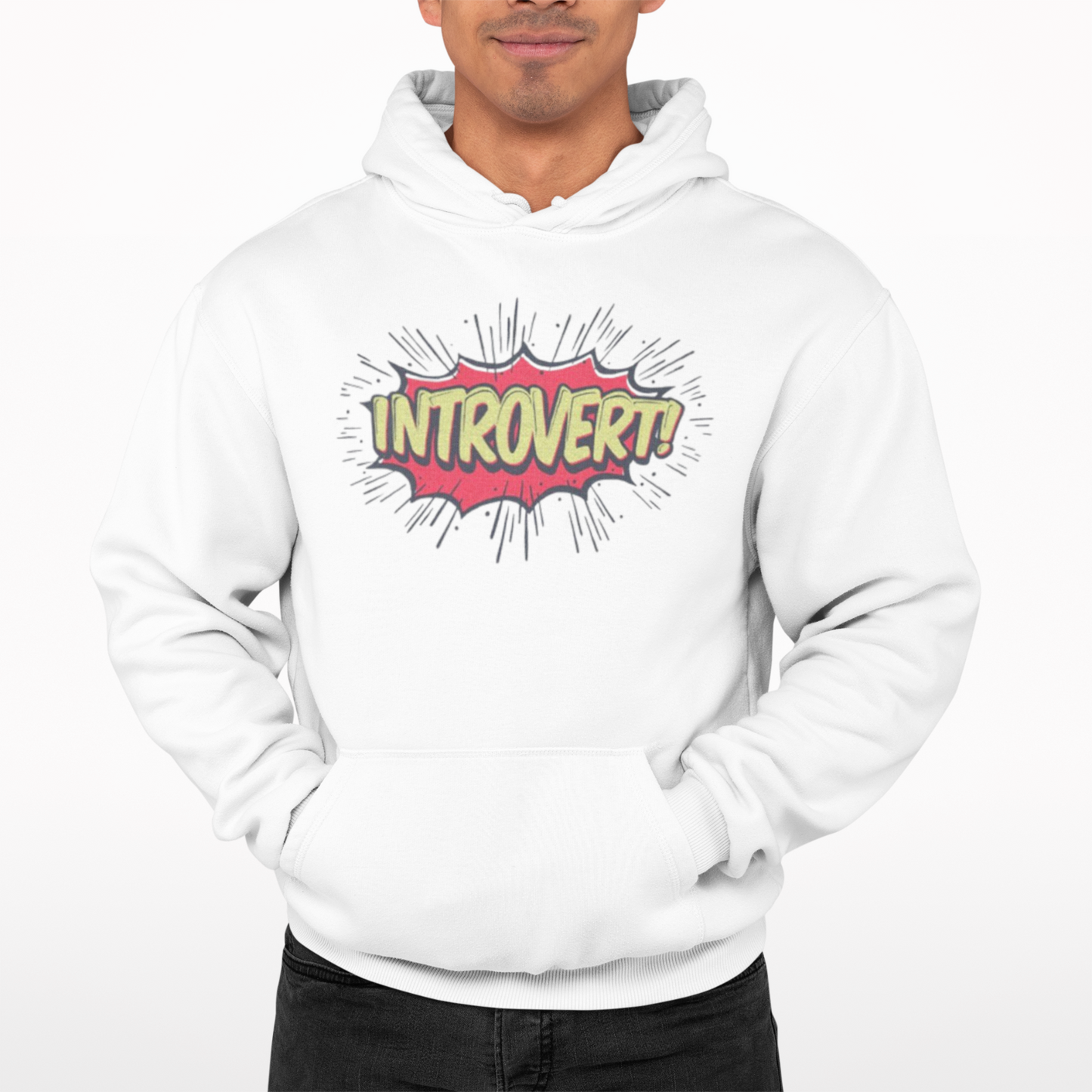 Introvert Hoodie - Comedy Funny Retro Cartoon Pop Art Unique