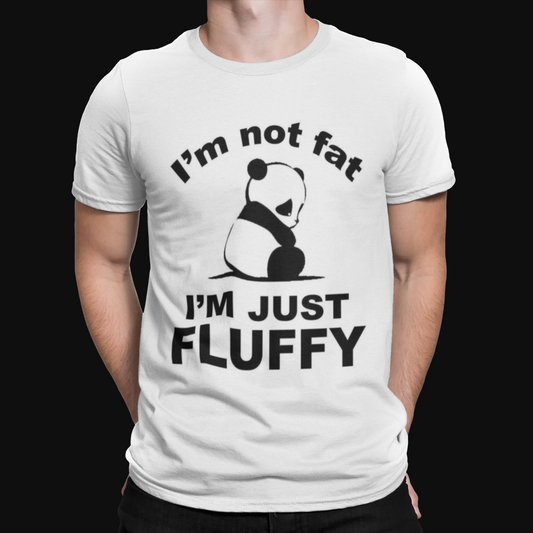 I'm Not Fat I'm Just Fluffy T-Shirt - Retro - Funny - Gym - Joke - Panda - Cool