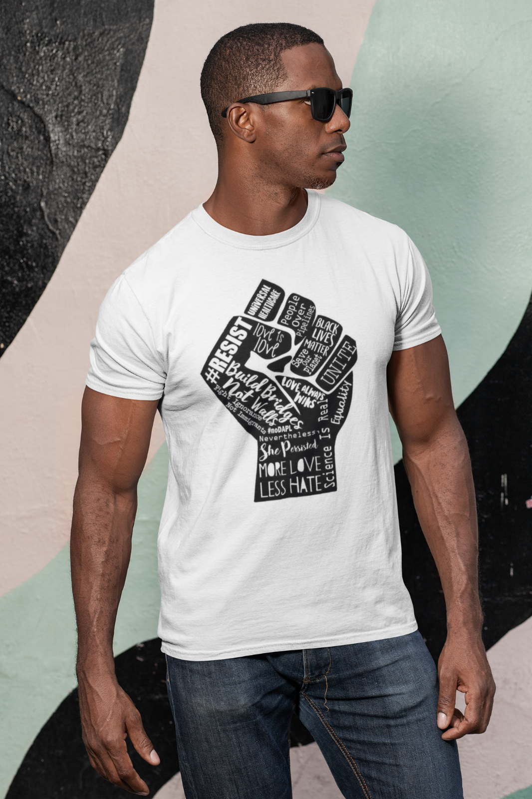 Black Lives Matter Graffiti Fist T-Shirt - BLM Retro - Anti Racism -Protest -America