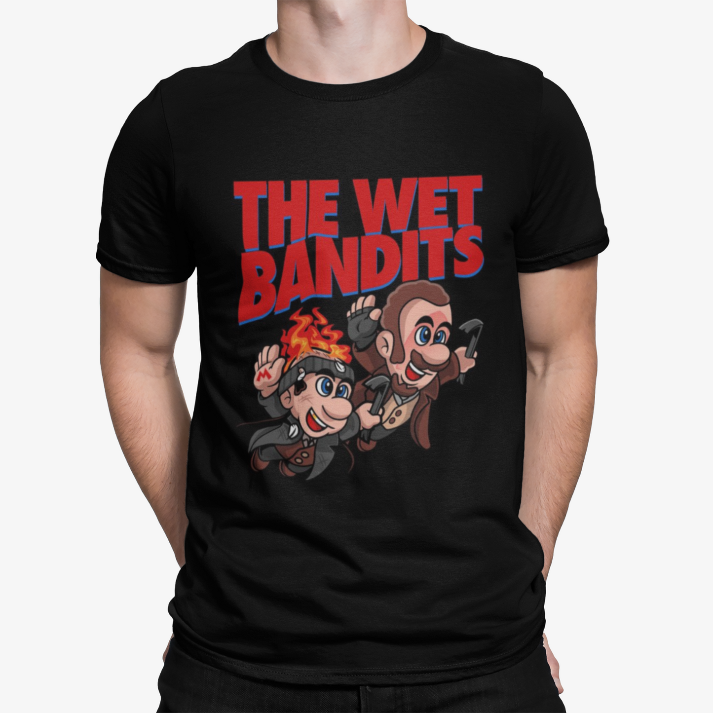 Wet Bandits Cartoon T-Shirt - Home Alone Film Movie Retro Comedy Christmas Xmas