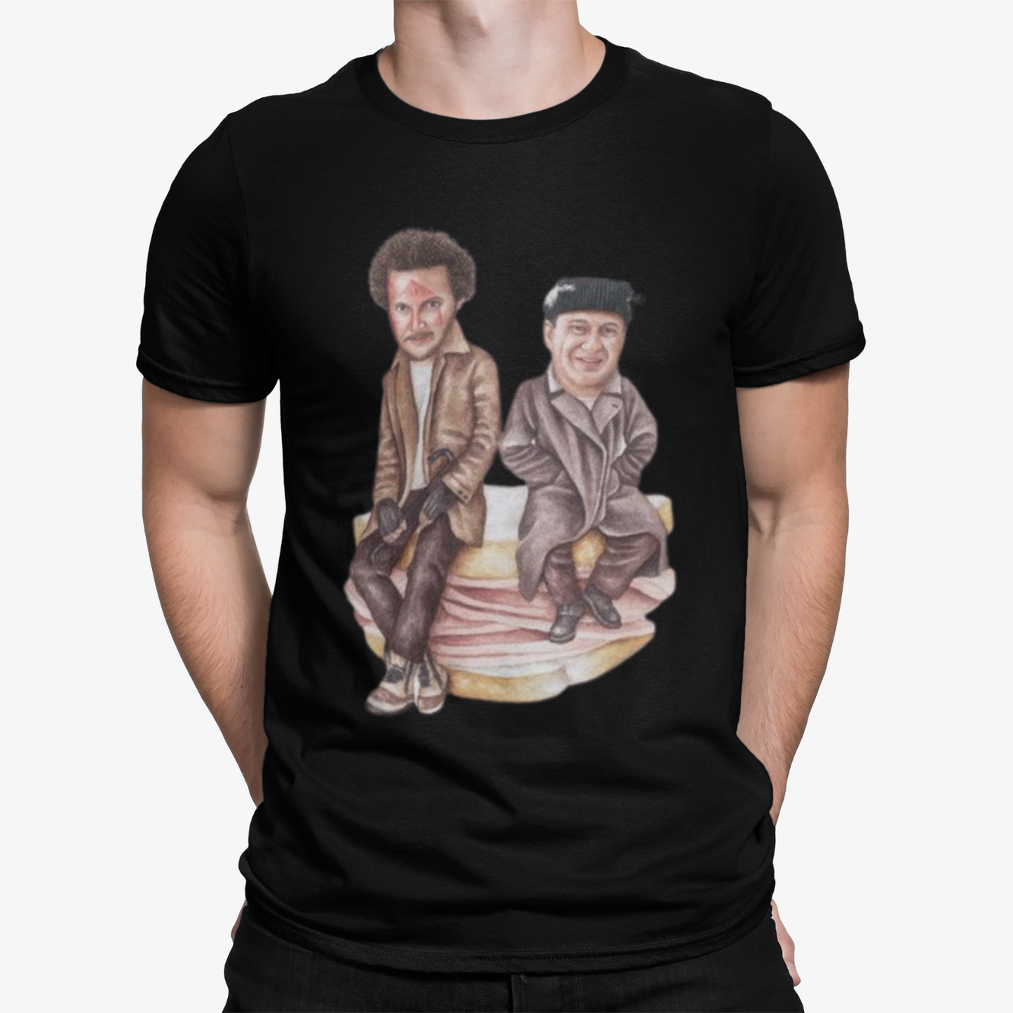 Wet Bandits Drawing T-Shirt - Home Alone Film Movie Retro Comedy Christmas Xmas