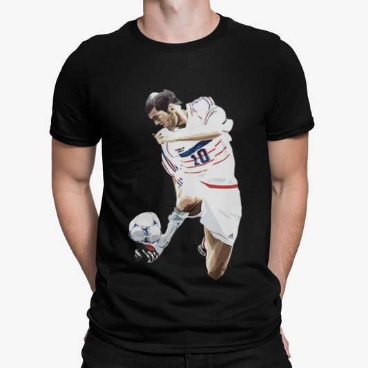 Zidane Touch T-Shirt - Football Retro Sport Iconic England Euro Gazza