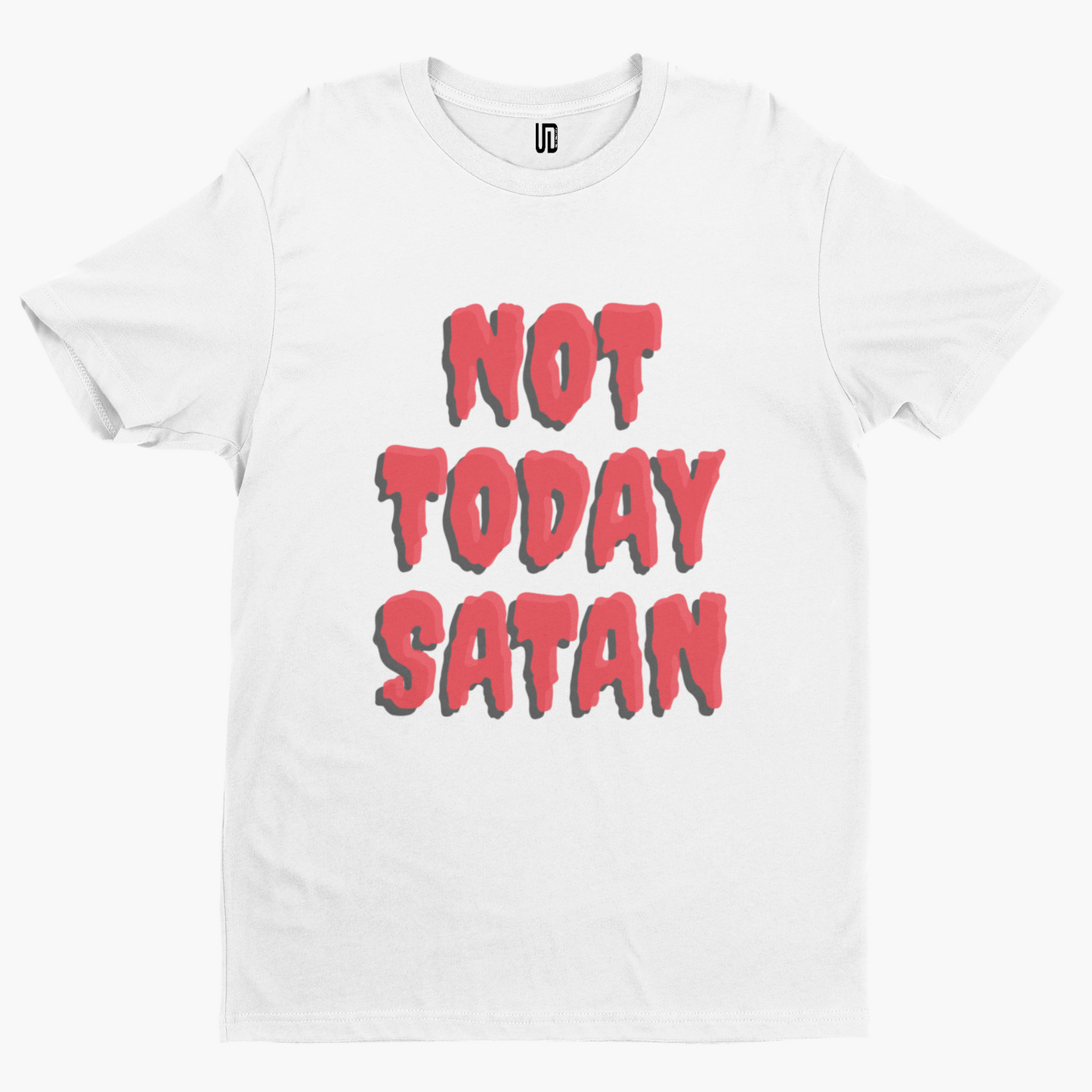 Not Today Satan T-Shirt - Retro Sci Fi Film TV Horror Religion Movie Halloween