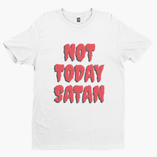 Not Today Satan T-Shirt - Retro Sci Fi Film TV Horror Religion Movie Halloween