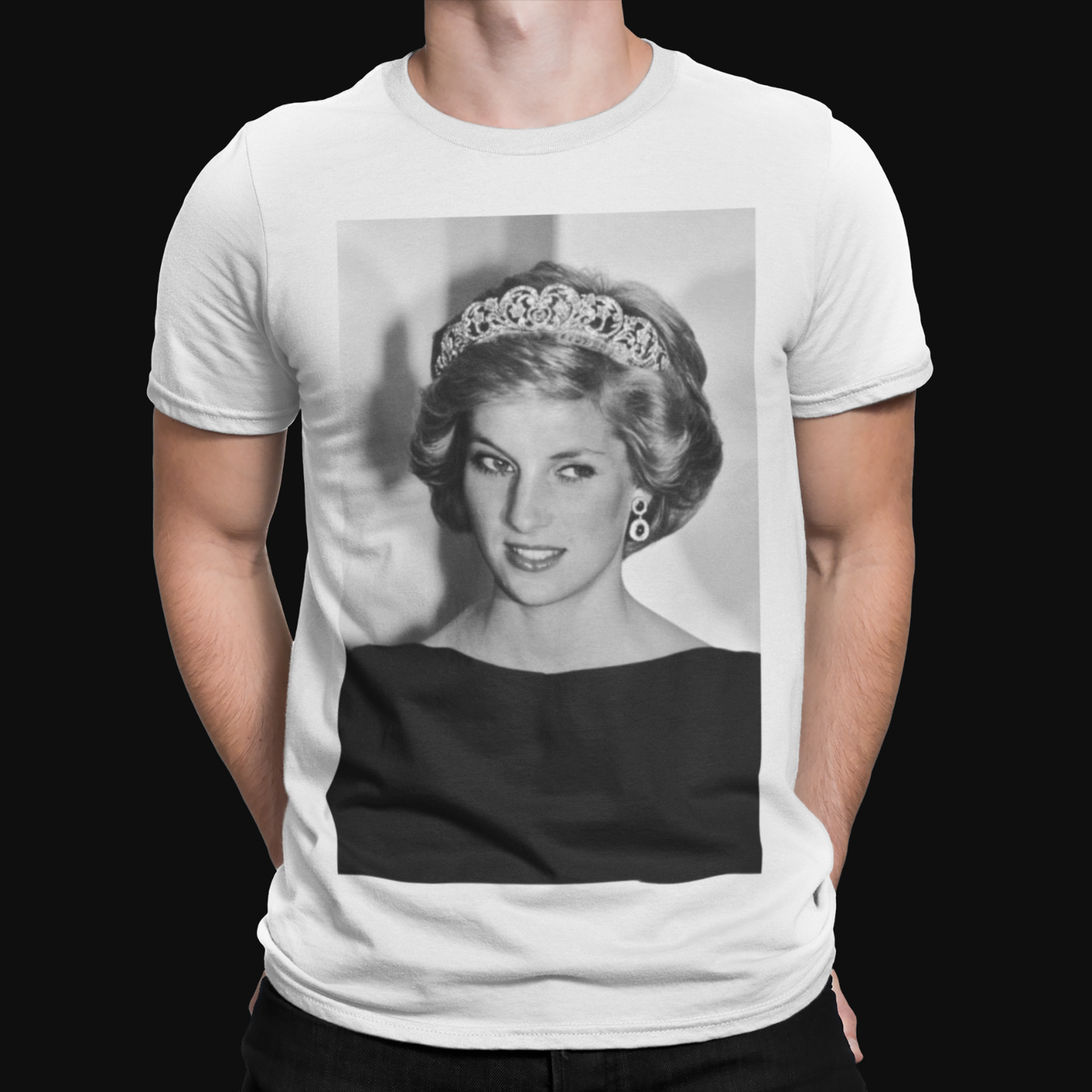 Princess Diana Black and White T-Shirt - Retro - Royal Family - Cool - UK- Queen