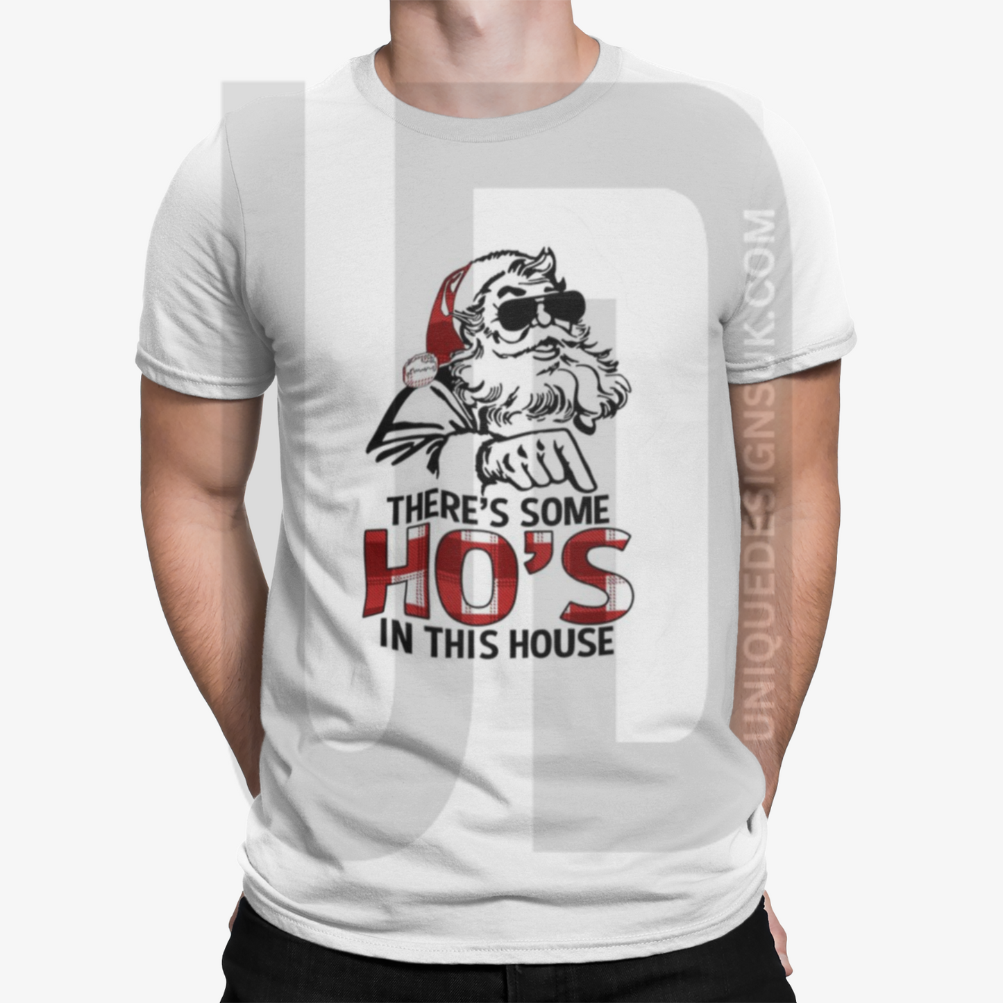 Santa Ho's In This House T-Shirt -Xmas Christmas Movie Comedy Funny Retro