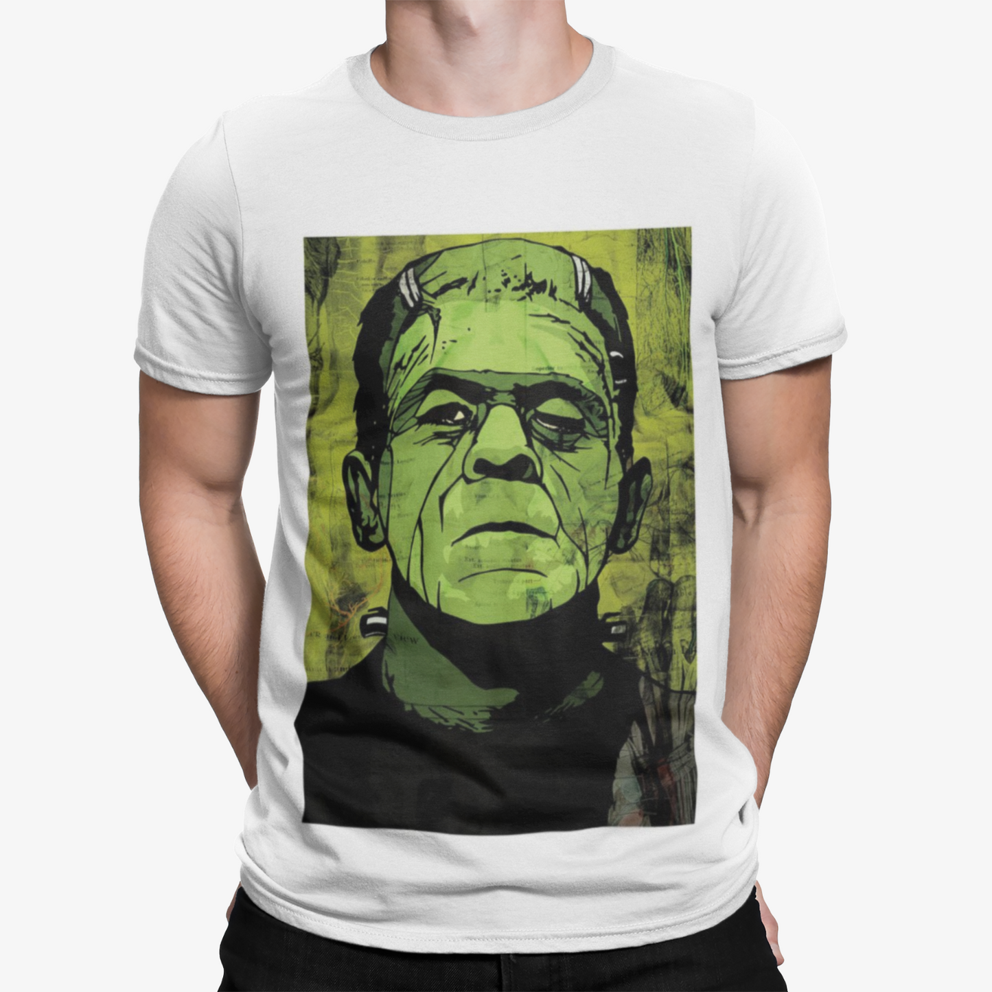 Frankenstein Green T-Shirt - Halloween Horror Film Scary Retro Kruger Pennywise