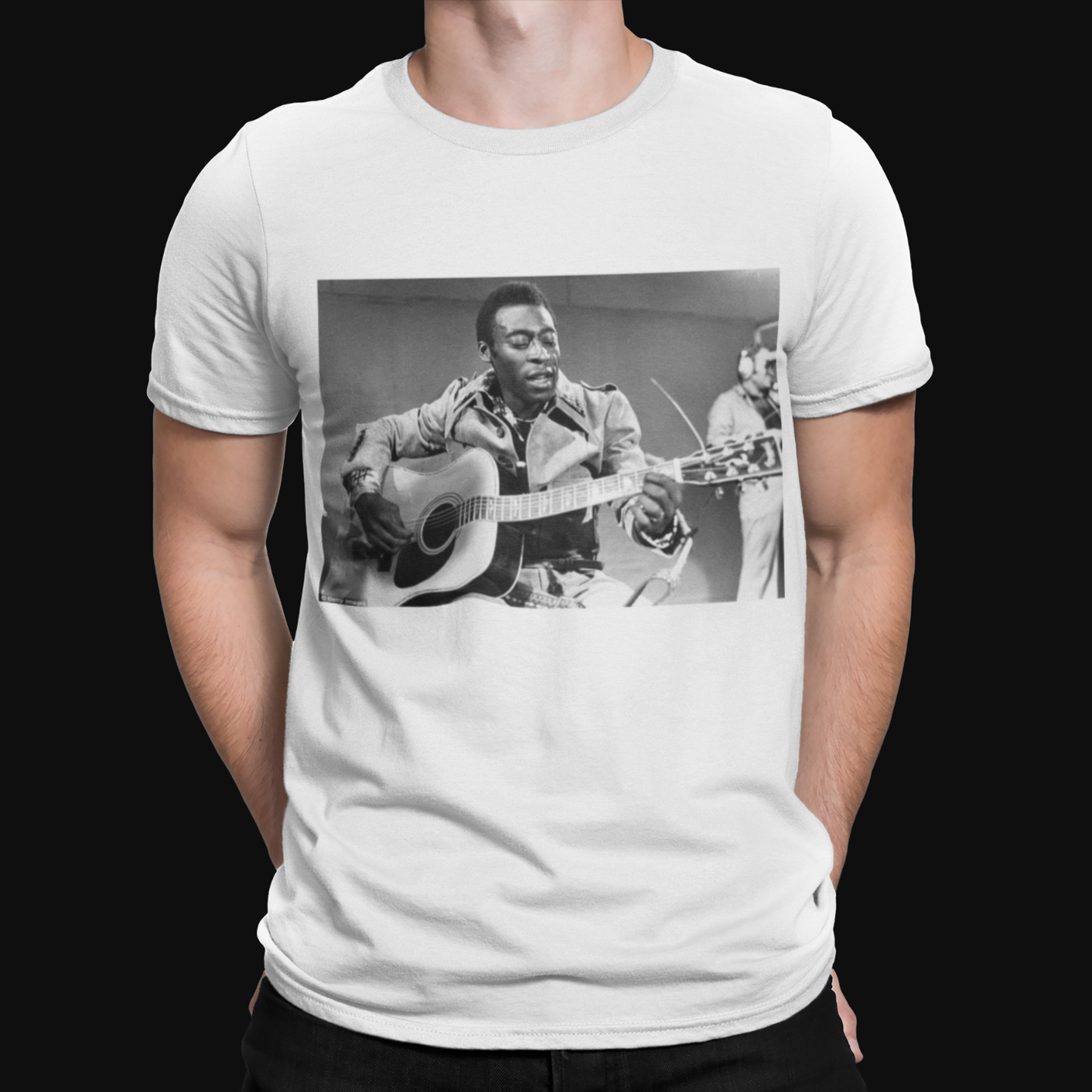 Pele Guitar T-Shirt - Art - Retro - Football - Original - World Cup Cool -Brazil