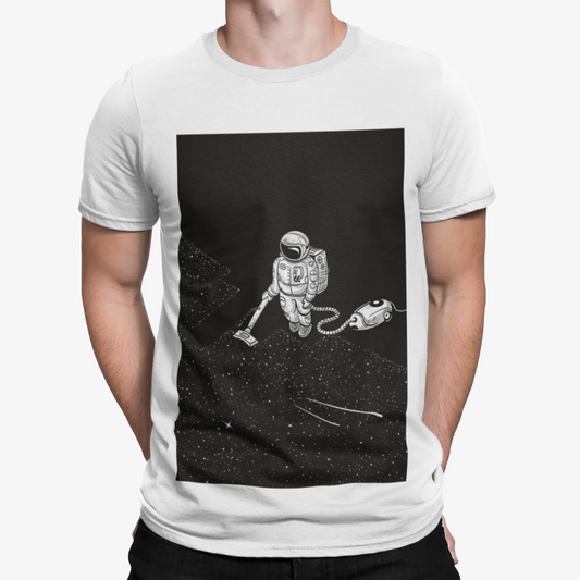 Spaceman Hoover T-Shirt - Cool Retro Designer Casual Hipster Film TV Funny