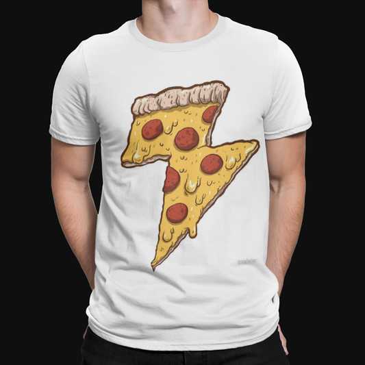 Bowie Pizza T-Shirt - Retro - Funny - Food - Drinks - Music - 80s - REBEL -David