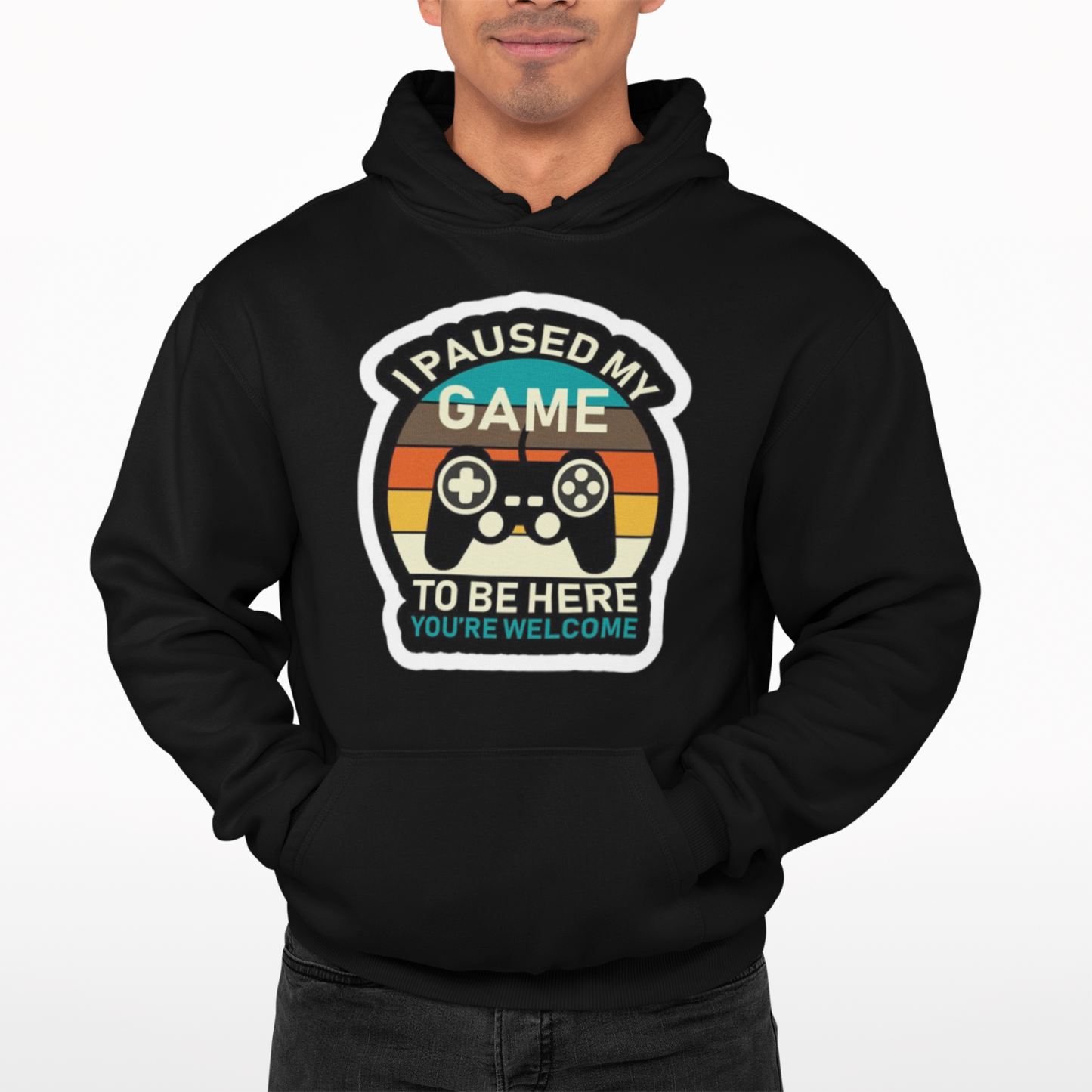 Paused My Game Hoodie - Comedy Funny Film Gift Film Movie TV Gamer Novelty