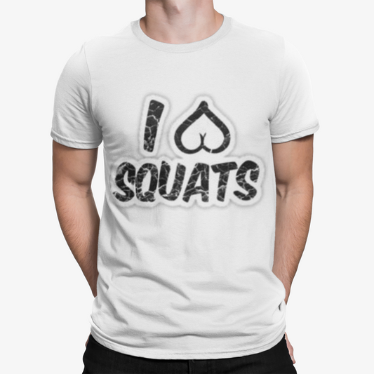 Love Squat T-Shirt -Funny Gym Sport Weights Arnie Retro Men Cool Training Animal