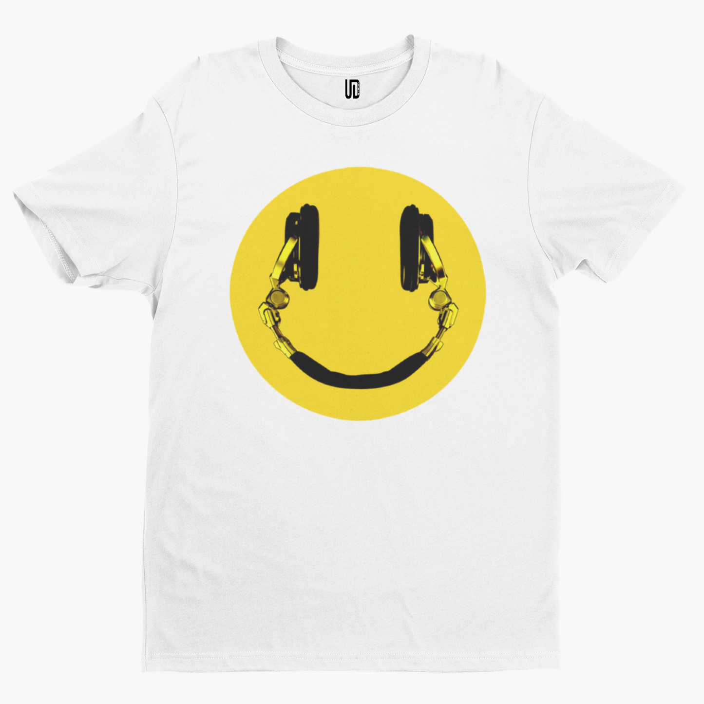 Smiley Headphones T-Shirt - Cool Music Rebel Retro Legend Old School DJ