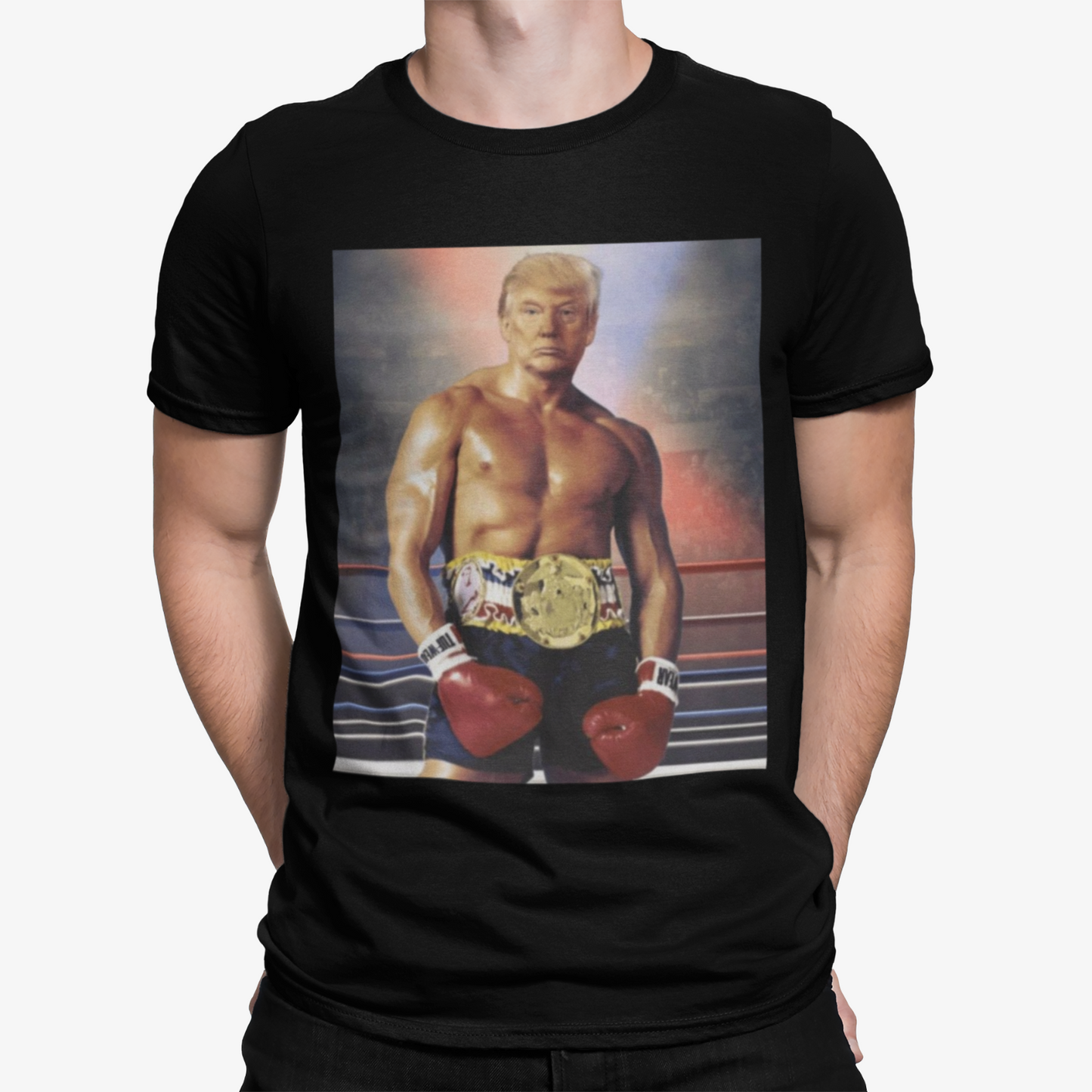 Donald Trump Rocky T-Shirt - Funny Politics Rocky Boxing USA Retro Don Election