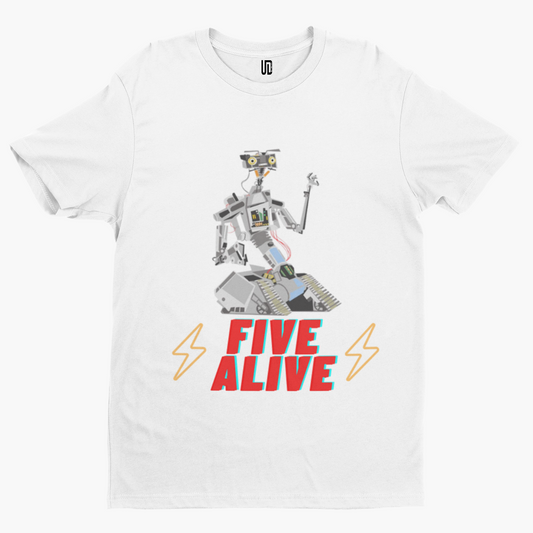 Johnny 5 Five Alive T-Shirt - Retro Film TV Movie 80s Cool Gift Action Circuit