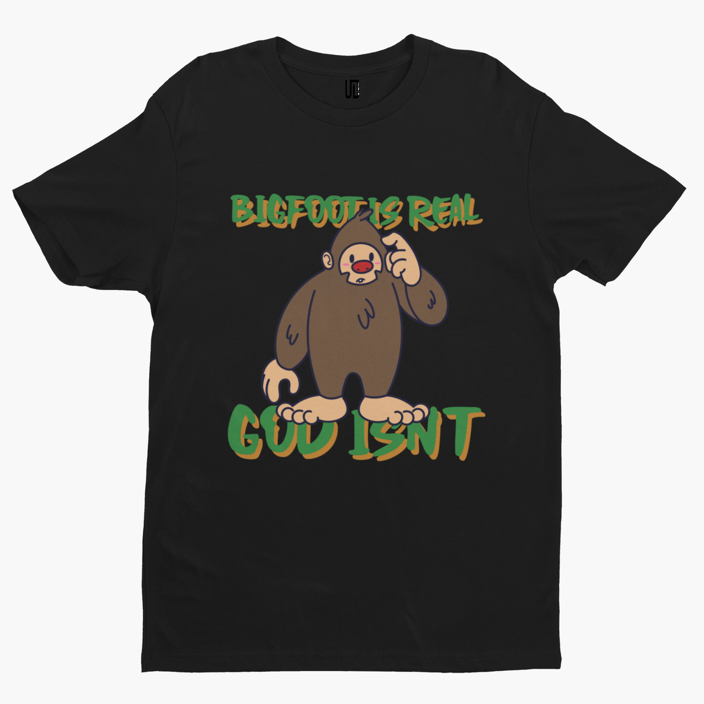 BigFoot Is Real T-Shirt - Cool Gamer Funny Retro Game Movie TV Nerd Alien