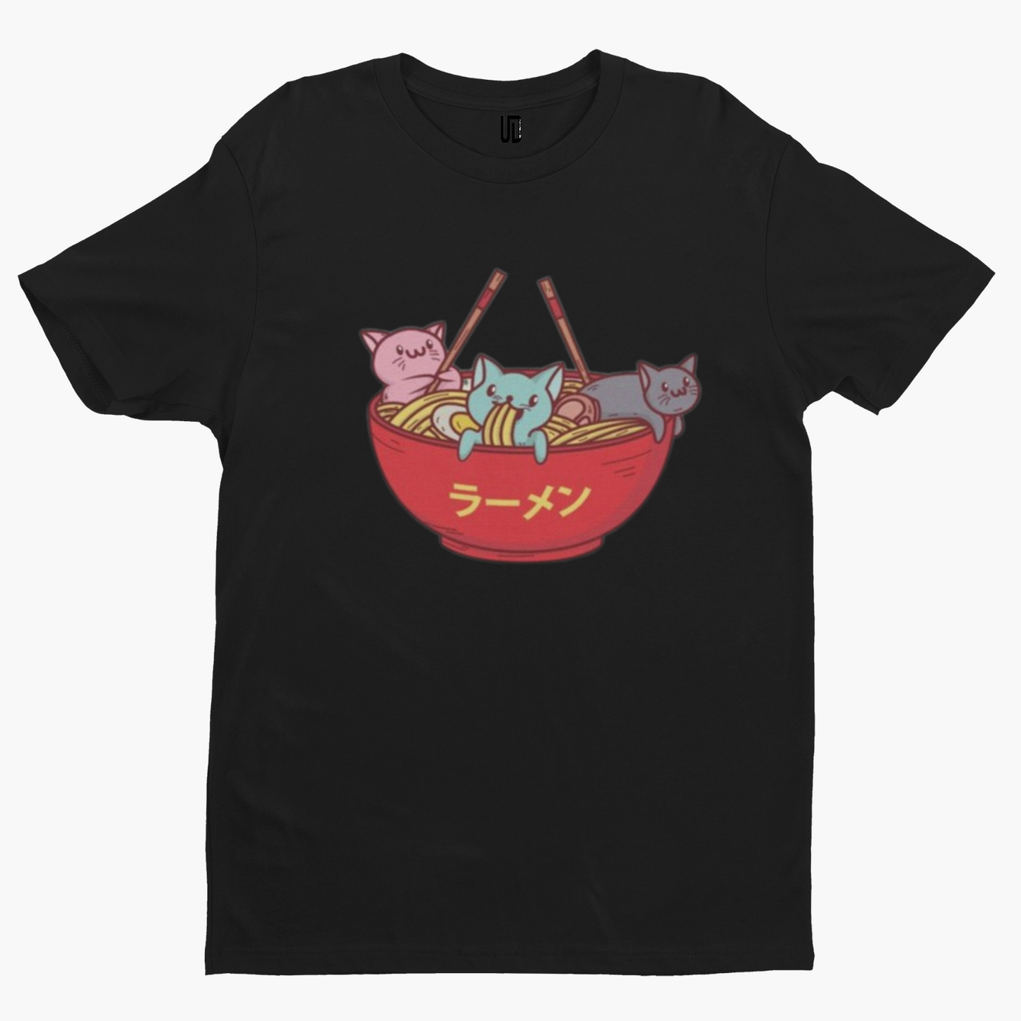 Anime Ramen Cats T-Shirt - Cartoon Tee TV Film Anime Retro Manga Japanese Tokyo