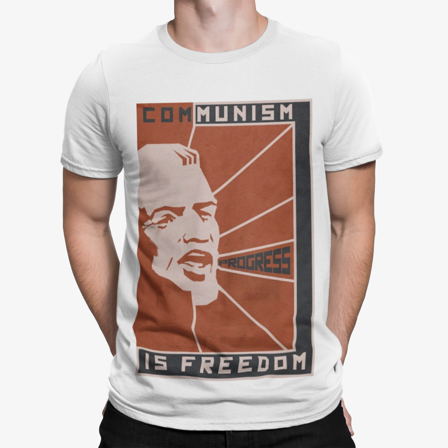 Communism Poster T-Shirt - Retro Soviet Russia Communism War Politics Pockocmoc