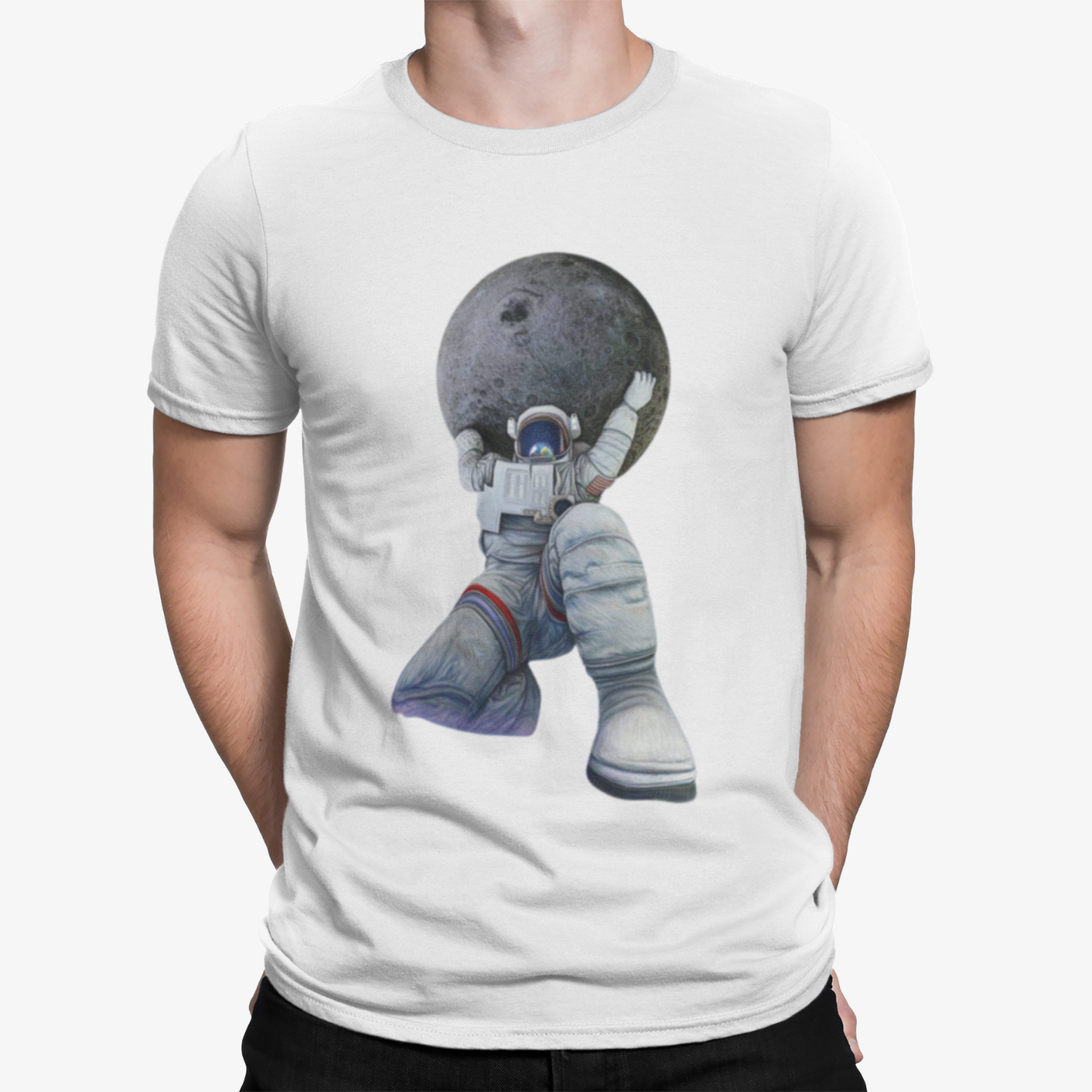 Spaceman Moon Lift T-Shirt - Space Cool Unique Spaceman Rocket Space X Funny