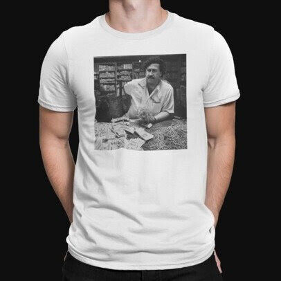 Pablo Escobar Elastic Bands T-Shirt - TV - Retro - Narcos - Cartel - Drug Lord