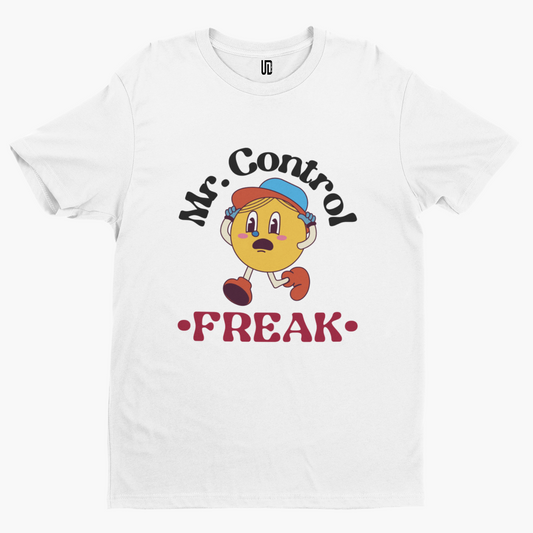 Mr Control Freak T-Shirt - Men Funny Retro Cool TV Film Comedy Adult Cartoon