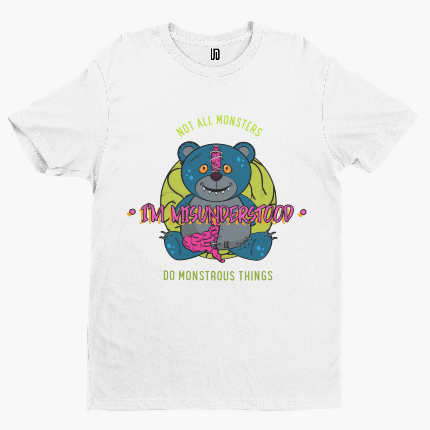 Misunderstood Monster T-Shirt - Cool Trippy Zombie Film Funny Teddy Bear