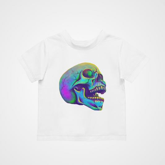 Skull Colour T-Shirt - Cool Retro Casual Hipster Kids Children