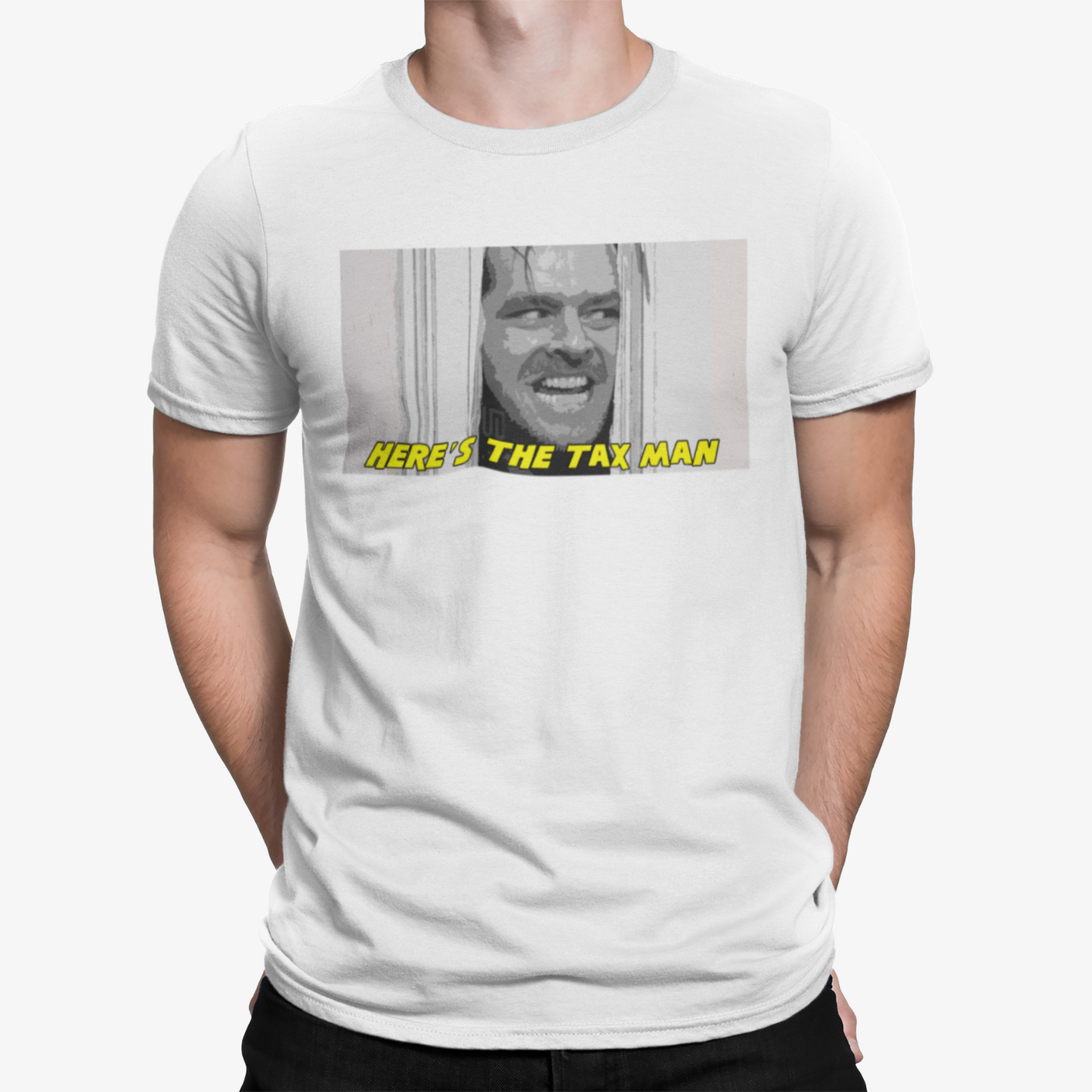 Here's The Tax Man T-Shirt - The Shining Xmas Santa Funny Comedy Retro UK Crisis