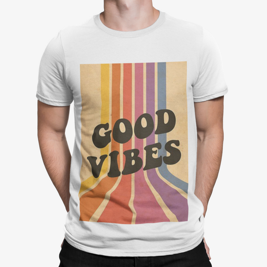 Good Vibes Retro T-Shirt - Retro Trippy Festival Rave Music Drugs