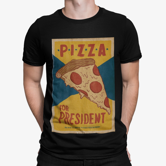 Pizza For President T-Shirt - Retro Election USA Politics  Funny