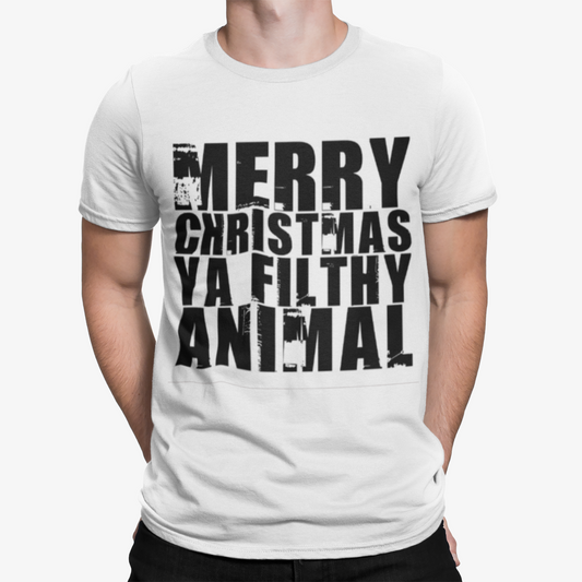 Merry Christmas Ya Filthy Animal T-Shirt - Home Alone Film Movie Retro Comedy