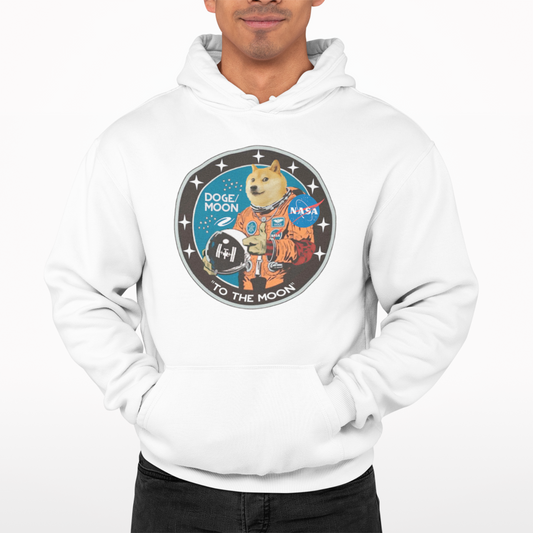 Dogecoin Moon Hoodie - Funny Cool Stocks Wall Street Movie Gift Retro Money