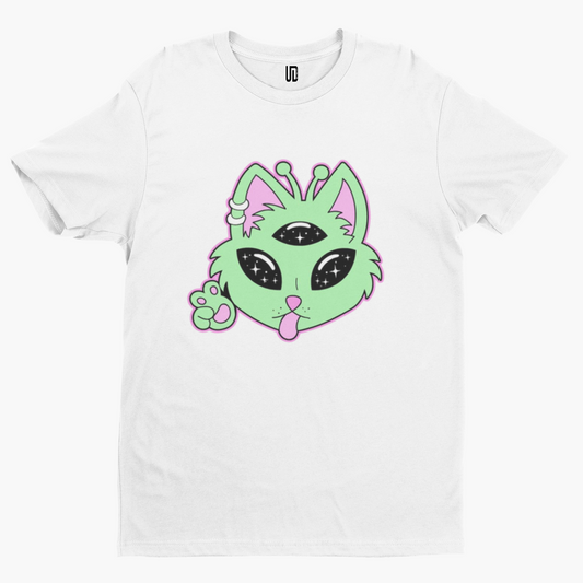 Three Eye Cat T-Shirt -High Funny Film TV Stoner Trippy Star Alien Movie