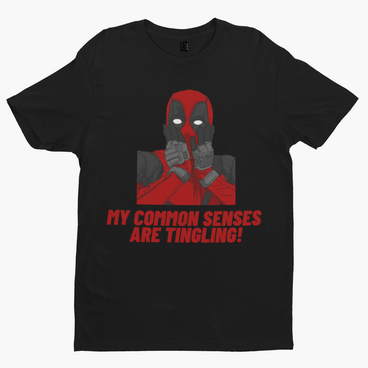 Deadpool Common Senses T-Shirt - Retro Comedy 80s Funny Movie Poster