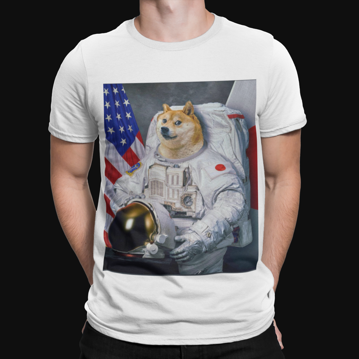 Dogecoin Spaceman T-Shirt - Funny Cool Stock Wall Street Movie Gift Retro Money