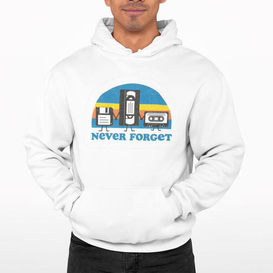 Never Forget Players Hoodie -Casette Comedy Funny Film Gift Film Movie TV Music